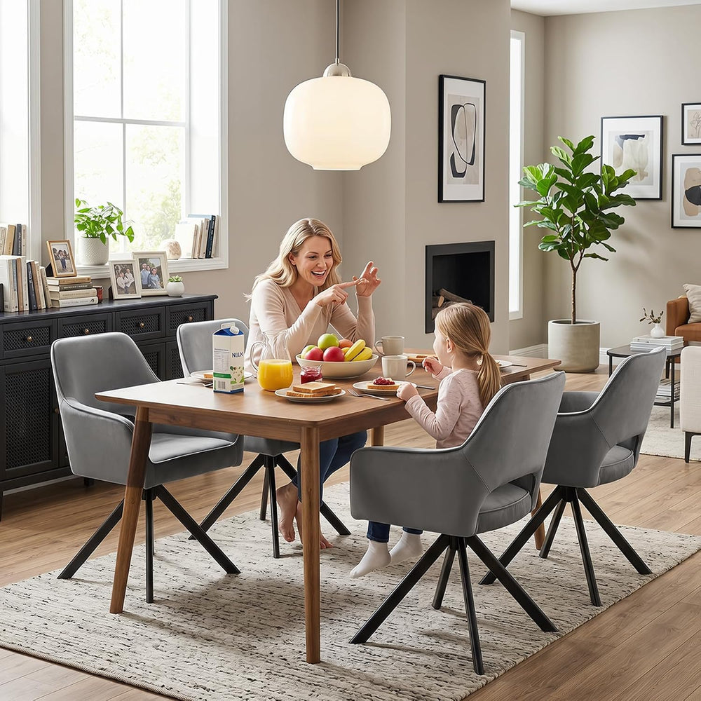 Furniliving Modern Swivel Dining Chairs Set of 2, Upholstered Chenille Dining...