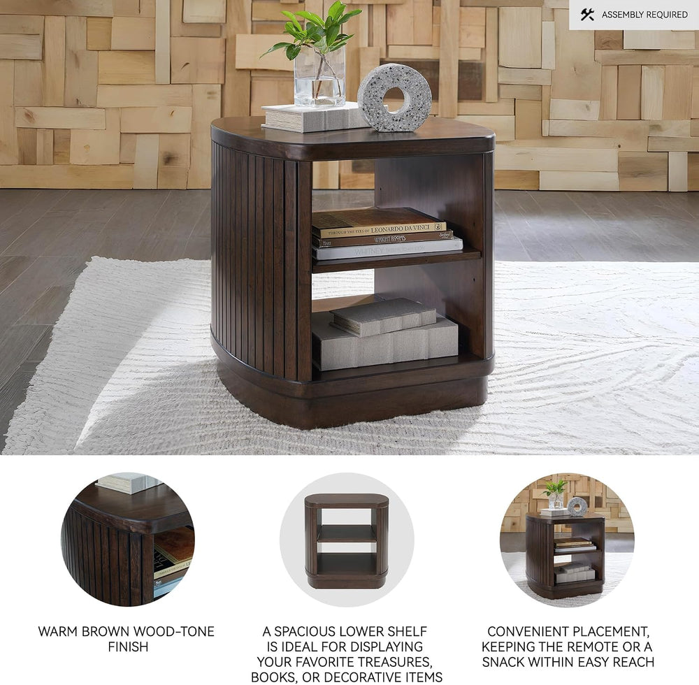 Signature Design by Ashley Korestone Contemporary End Table with Storage and ...