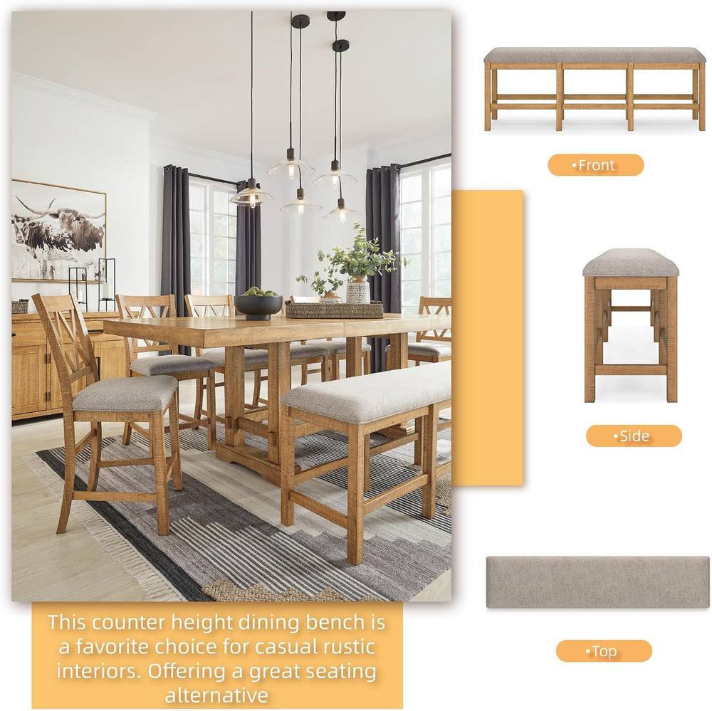 Signature Design by Ashley Havonplane Counter Height Dining Bench, 72" |...