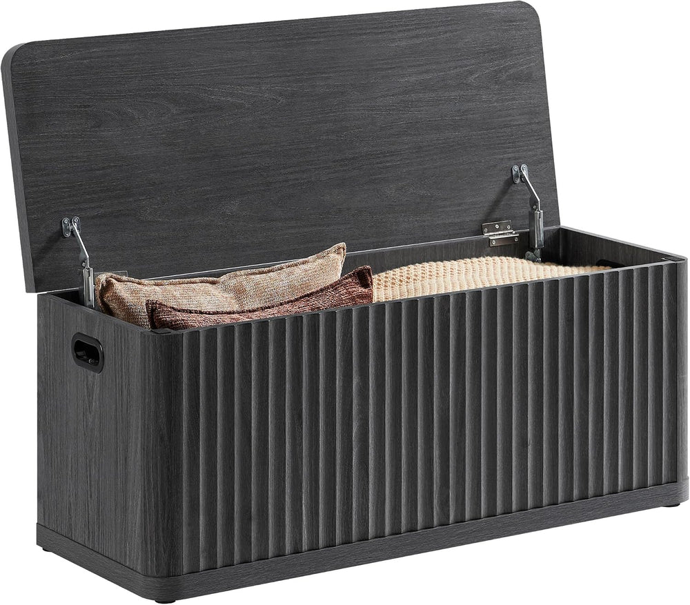 SICOTAS Storage Bench 40.2" Wide Shoe Bench with Lift Top Large Wooden S...