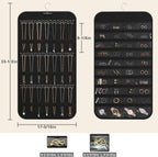Hanging Jewelry Organizer Storage, 40 Pockets 36 Hooks Necklace Earring Necklace Bracelet Ring Organizer, Double - Sided Design, Black
