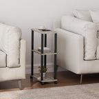 TUTOTAK Small Side Table, Narrow End Table, Bedside Table, Couch Side Table with Wheels for Living Room or Bedroom, Greige TB01BG061