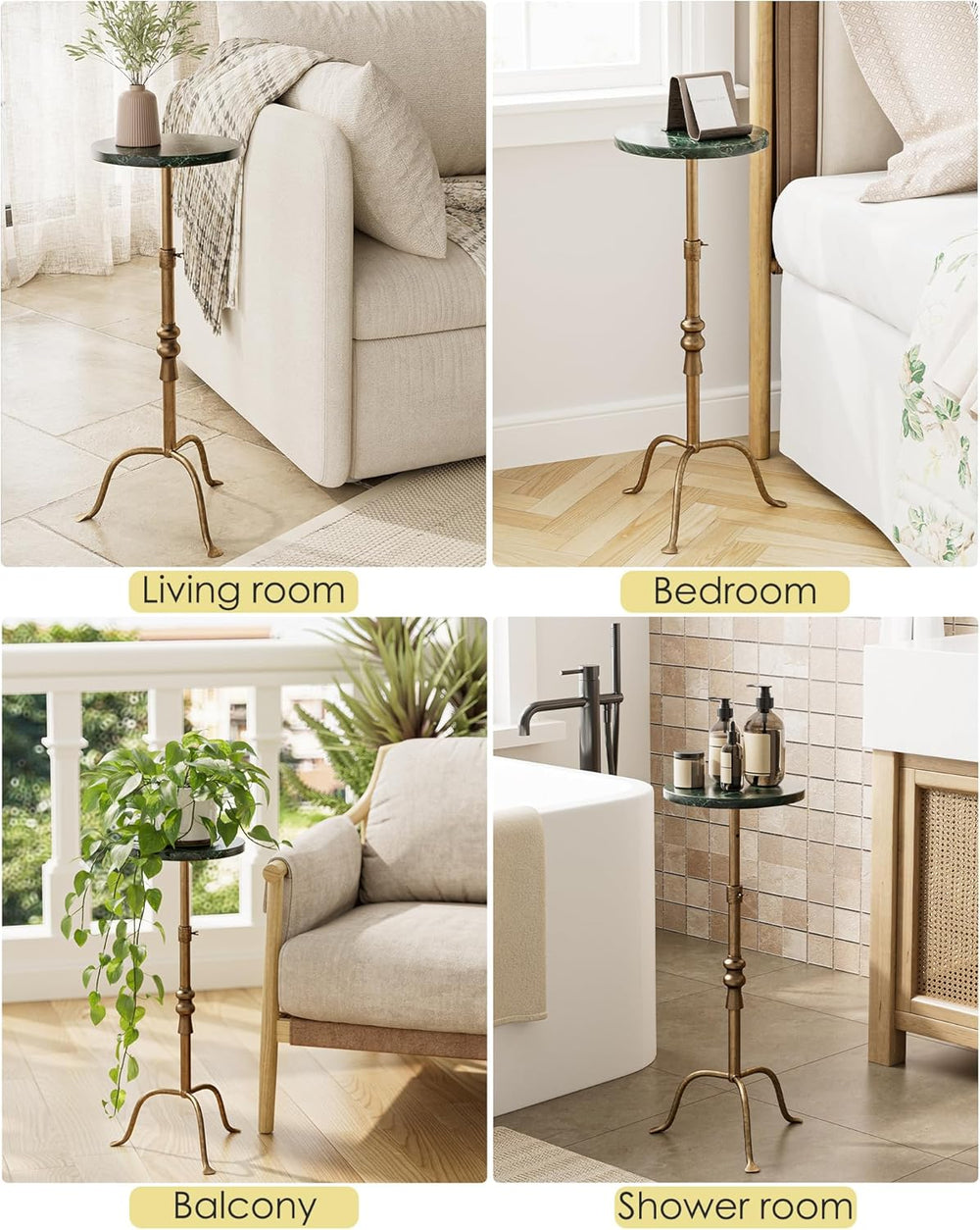 Adjustable Height Round Pedestal Table - 22-30 Inch, Modern Martini Cocktail ...