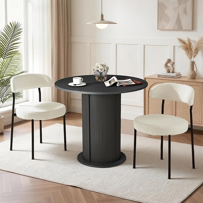 SoarFlash Kitchen Table and Chairs for 2, 31.5" Dining Table Set for 2 with Upholstered Chairs, 3 Piece Kitchen Table Set with Storage Shelf for Small Space, Apartment
