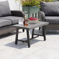 Grand patio Outdoor Coffee Table, 32 Inch Side Table Modern Rectangle with Faux Wood Tabletop Fits with Conversation Set