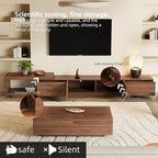 Mid-Century Modern Extendable 78.5"-105" TV Stand for TVs up to 70"-100",Entertainment Centers with 2 Drawers and 2 Storage Units, for Living Room,Bedroom,Walnut