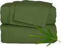 Queen Sheets by Pure Bamboo, Genuine 100% Organic Viscose Derived from Bamboo Bed Sheet Set, Luxuriously Soft & Cooling, Double Stitching, Lifetime Quality Promise (Queen, Pesto)