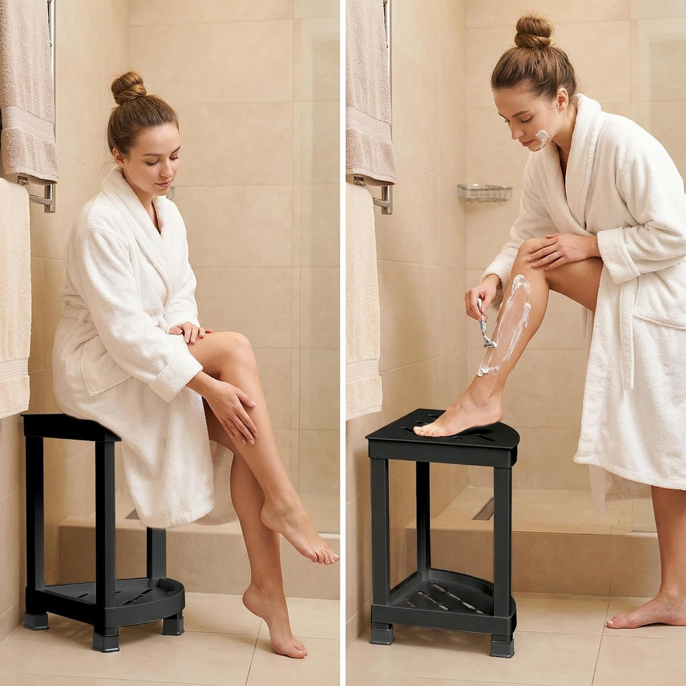 Corner Shower Stool for Inside Shower, Waterproof Shower Bench for Shaving Le...