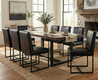CIMOTA Black Leather Dining Chairs Set of 2, Upholstered Dining Room Chairs Armless Guest Side Chair with Black Base for Dining Room/Kitchen, 2PCS