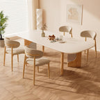 Dining Chairs Set of 6 for Kitchen Dining Table Mid Century Modern Farmhouse Upholstered Linen Dining Room Chairs with Metal Legs, Original Khaki