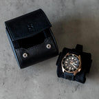 DailyWatch | Watch Roll Travel Case For 1 Watch | Luxury Watch Case In Genuine Black Leather With Soft Velvet Interior | Watch Case Protect, Store, & Display Your Watches | All Black