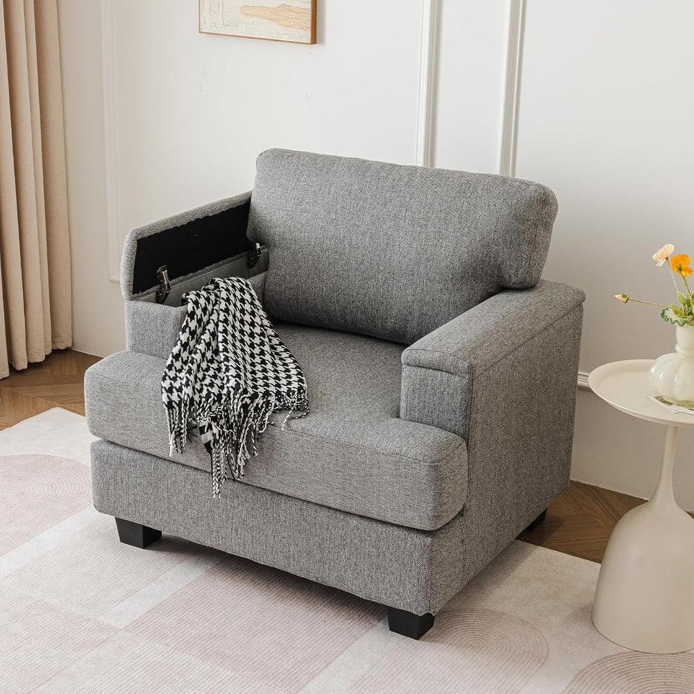 Oversized Accent Chair with Armrest Organizer,Comfy Living Room Chairs with T...
