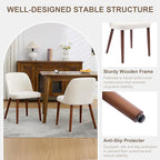Wooden Dining Chairs Set of 8, Upholstered Kitchen Dining Room Chairs with Padded Seat and Wood Legs, Modern Fabric Side Dinner Chair for Kitchen, Dining Room, Restaurant, Cafe, Beige