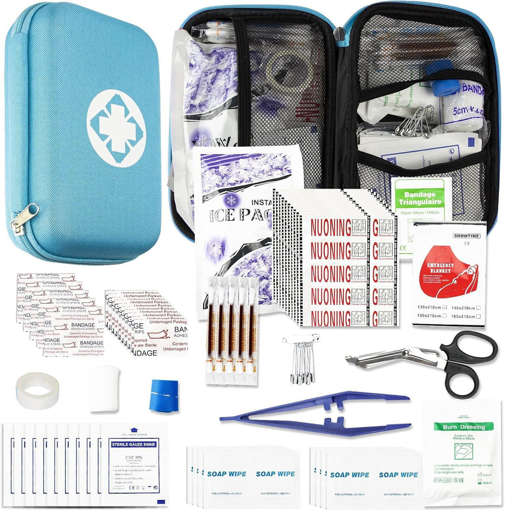 First Aid Kit 276PCS Car Home Camping Essentials Blue Emergency Kit