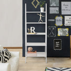 Casual Home 100% Solid Wood 5-Shelf Ladder Bookcase, Standard, 72"H, White