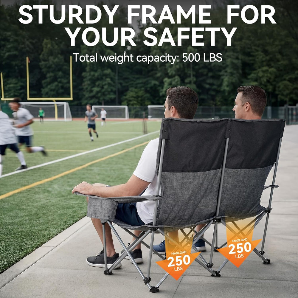 Huskfirm Low Camping Chair Lightweight Double Camping Chair Heavy Duty 2 Pers...