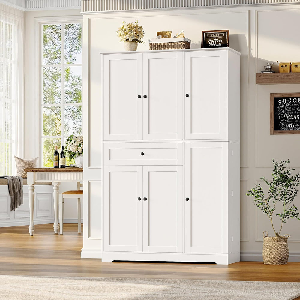 HOSTACK 68" Tall Kitchen Pantry Storage Cabinet with Doors & Shelves...