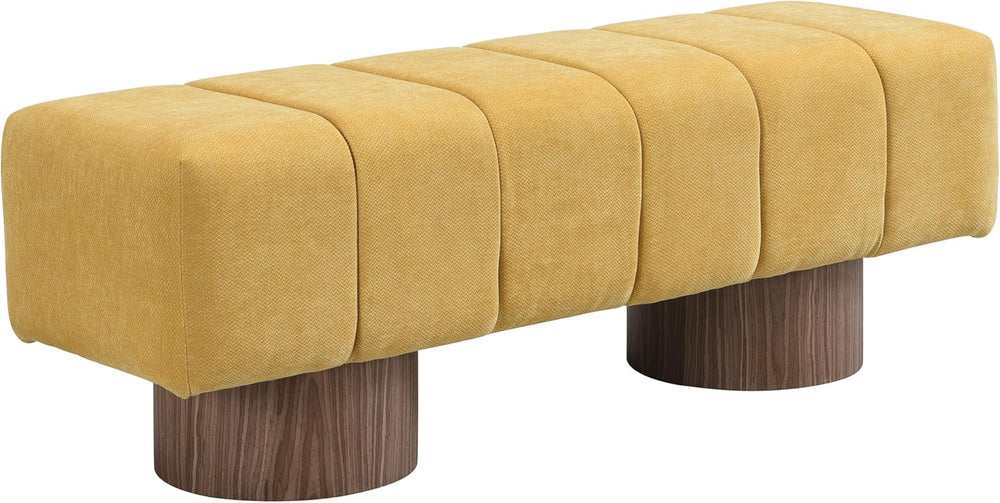 Merax 50" Upholstered Chenille Dining Bench Entryway End of Bed Ottoman ...