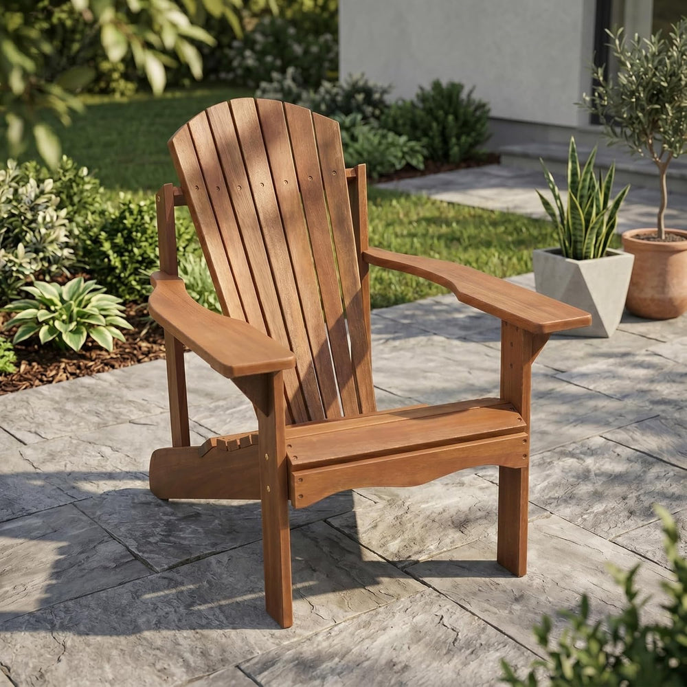 Furinno TIOMAN Patio Chair, Adirondack Outdoor Lawn Chair, Armchair in Teak O...