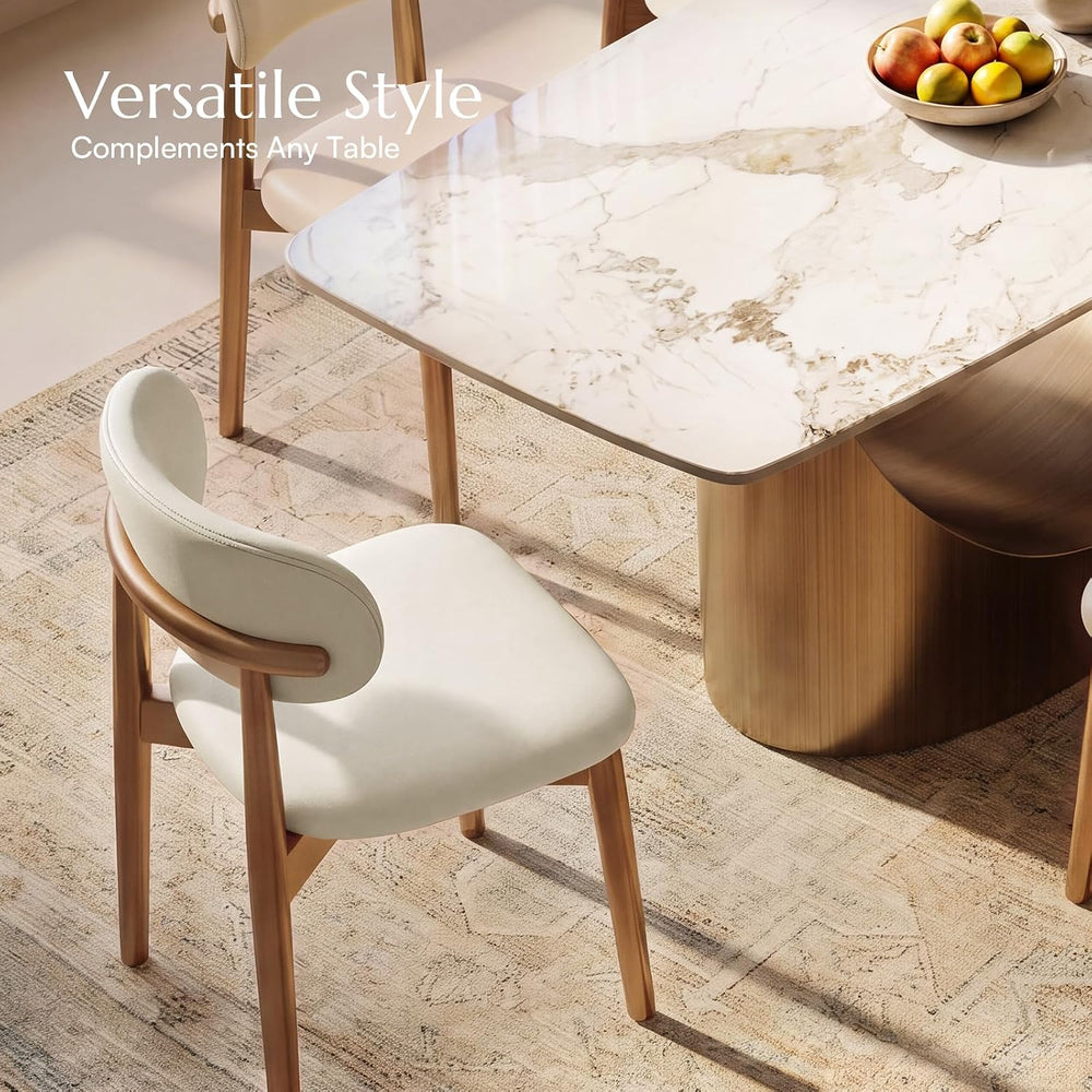 POVISON Modern Dining Chairs Set of 6, Armless PU Leather Dining Chair with P...