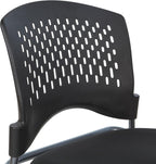 Office Star Deluxe Ventilated Plastic Wrap Around Back Folding Nesting Chair 2 Pack, Coal FreeFlex Fabric