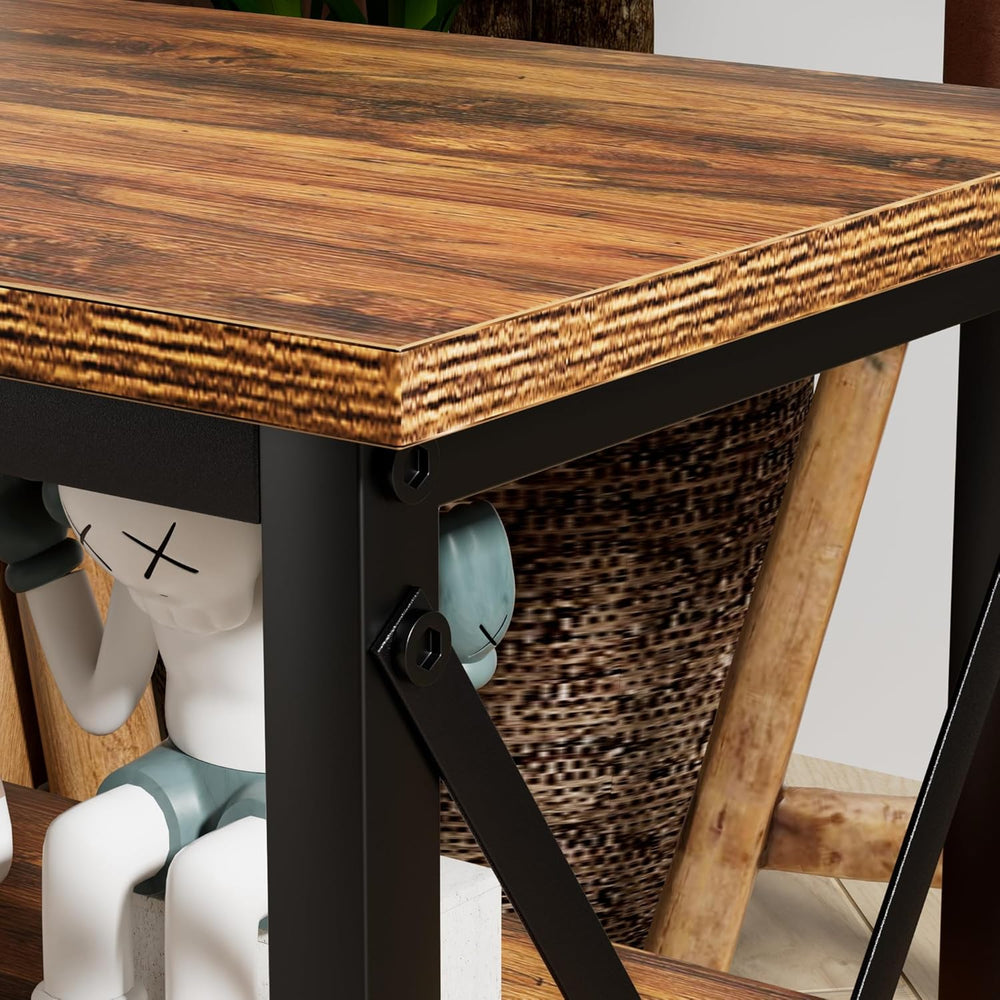 VECELO End Side Table Night Stand,X-Design with Storage Shelf for Bedroom,Liv...