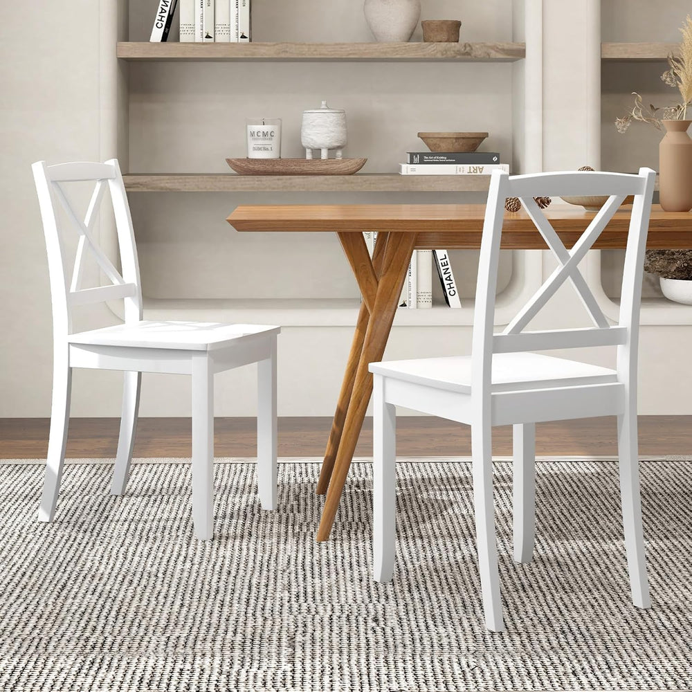 GOFLAME Dining Chairs Set of 4, Kitchen Chairs with Rubber Wood Legs & Cr...