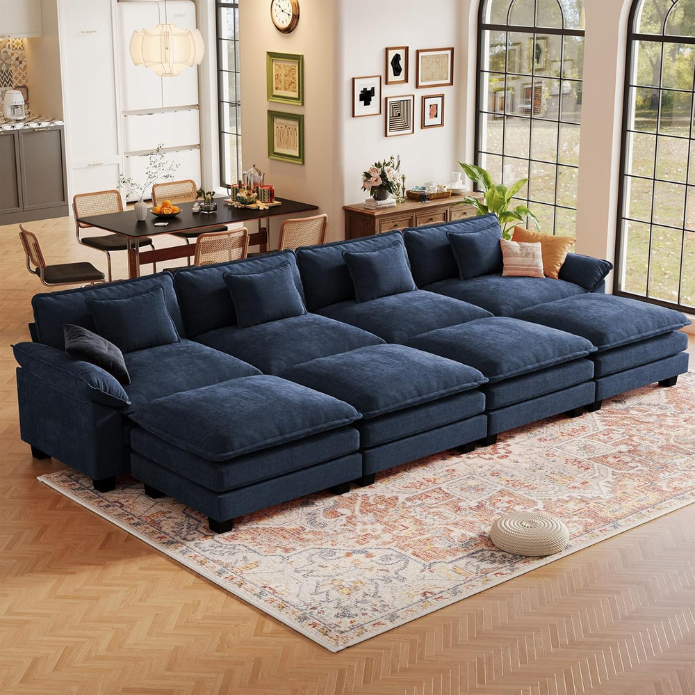 CDCASA 154" Modular Sectional Sofa, Comfy Cloud Couch with 4 Movable Ott...