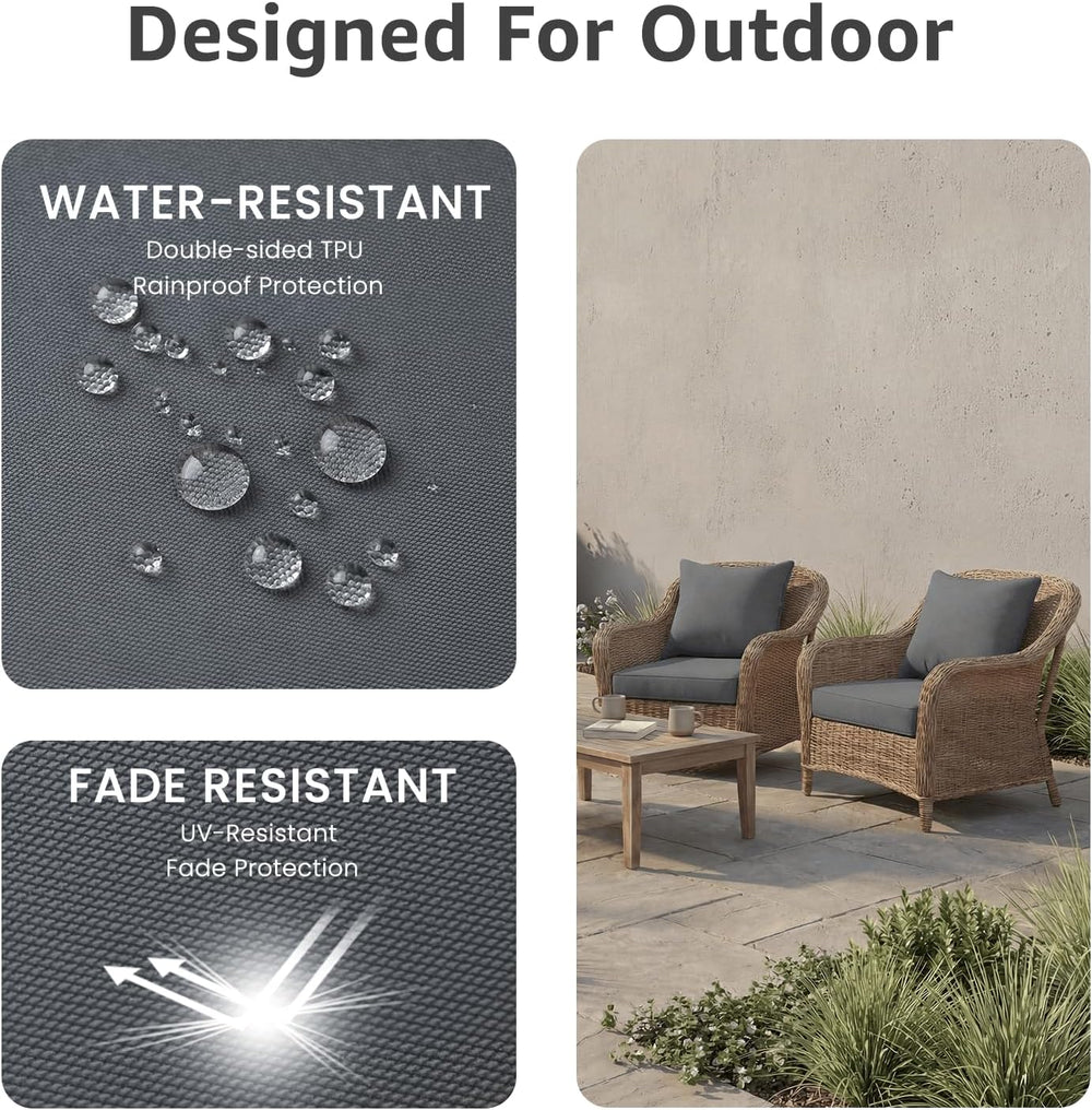 PatioGlow Outdoor Seat Cushion Set, 24" x 24" x 3.5", Set of 2...