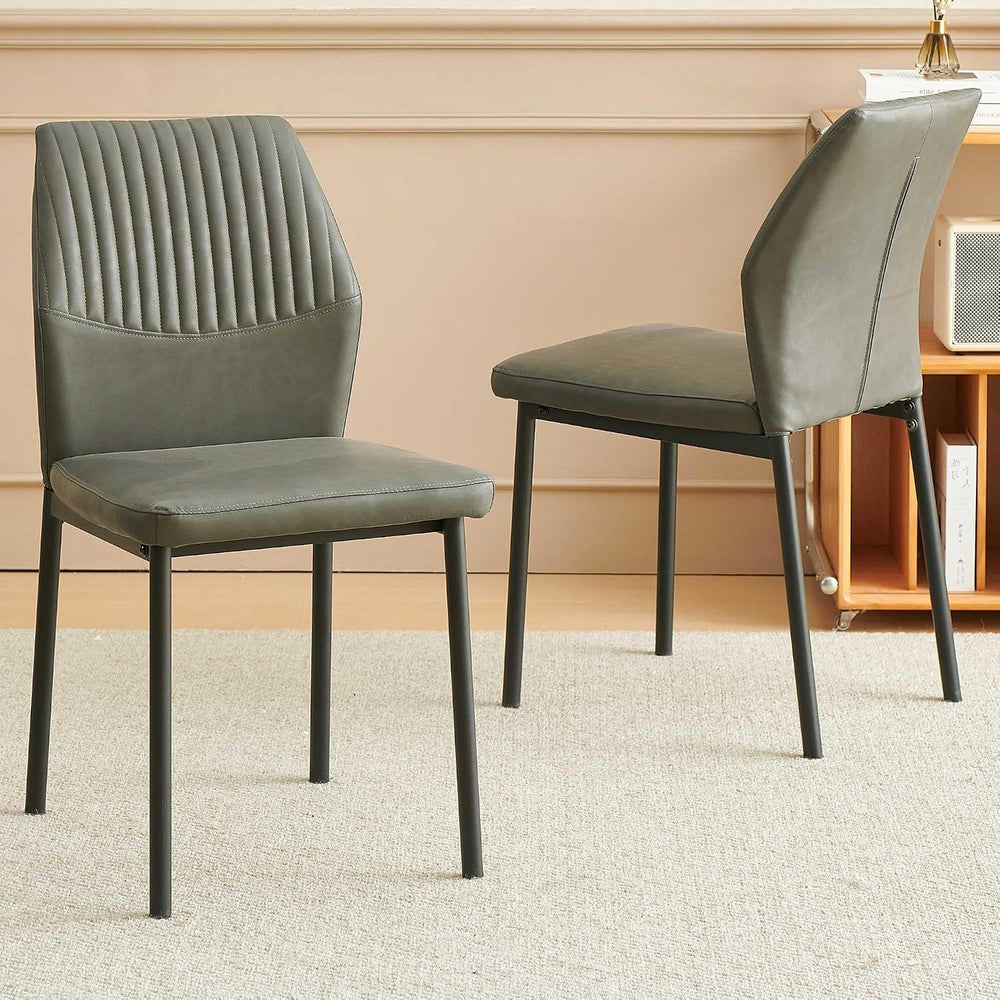 35" Round Dining Table Set for 2 with PU Leather Chairs, Space Saving Ki...