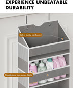 Over The Door Organizer Hanging 6-Shelf Storage Organizer with 50lb Heavy Duty Perfect for Bathroom Closet Nursery Bedroom (Grey,1 Pack)