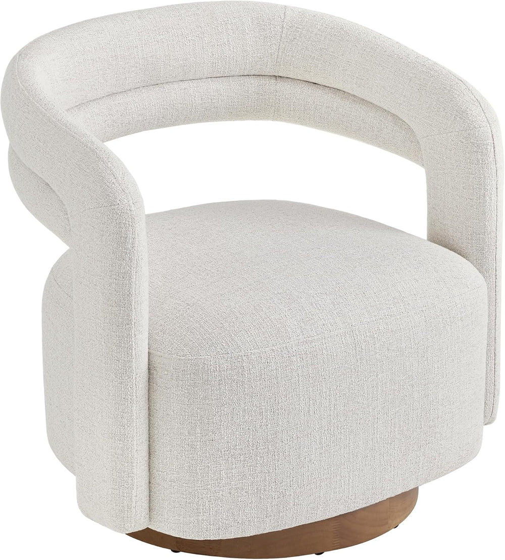 KISLOT, Swivel Accent Chair, Modern Arm Chair with Wooden Base, Wheat, 2PCS |...
