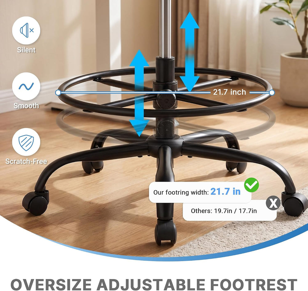Big and Tall Drafting Chair, 400lbs Heavy Duty Chair for Standing Desk