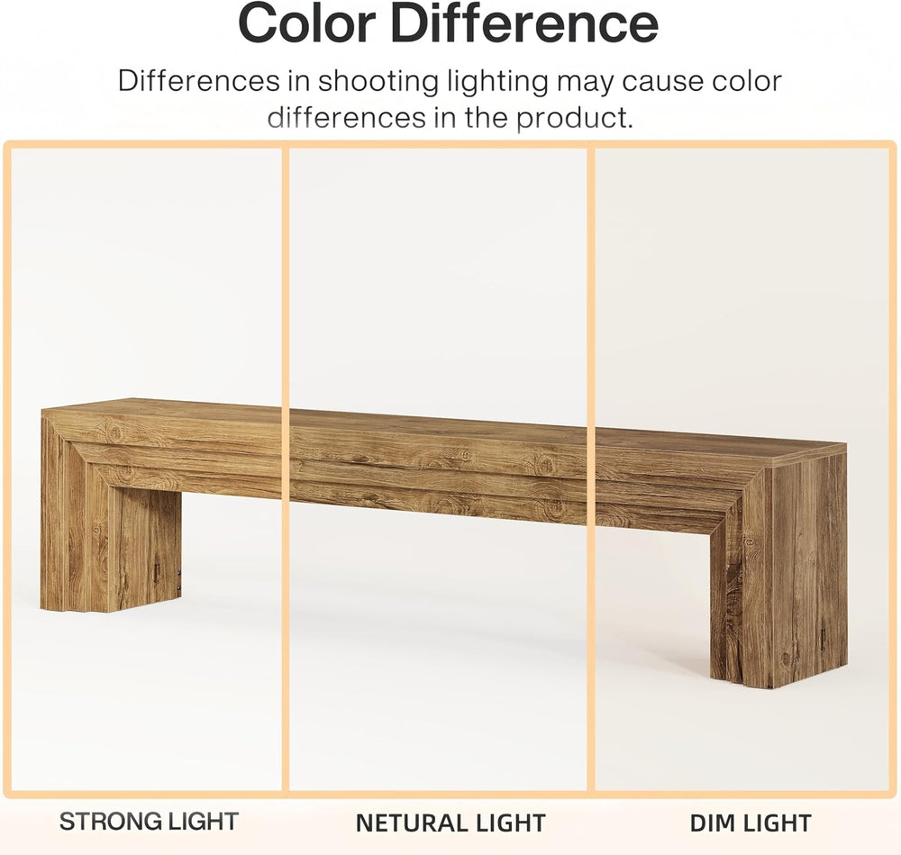 Tribesigns 71" Extra Long Entryway Bench, Modern Farmhouse Shoe Bench Wo...
