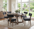 Linen Dining Chairs Set of 2, Modern Dining Chair with Curved Backrest and Wood Legs Upholstered Dining Chairs Farmhouse Dining Room Chairs Kitchen Chairs, Charcoal