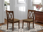 East West Furniture CLC-MAH-C Clarksville Dinette Chairs - Linen Fabric Upholstered Wood Chairs, Set of 2, Mahogany