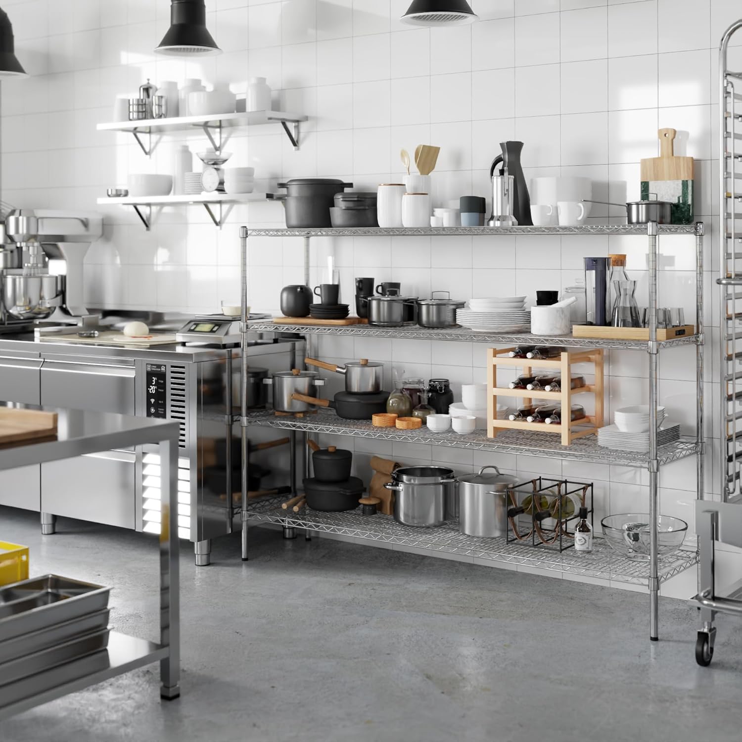 18" Deep x 72" Wide x 54" Height Wire Shelving Kit | 4-Tier | NSF Commercial Storage Rack Unit