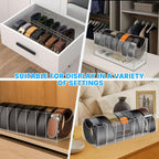 Belt Organizer, Acrylic Belt Storage Holder for The Closet 7 Compartments Display Case for Tie and Bow Tie