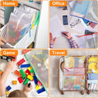 24 Pack 8 Color A4 Mesh zipper pouch bags, Storage Bags, File Bags for Classroom Organization, Zipper Pouches of office supplies, Puzzles, Board Game Storage