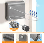 Retractable Clothesline Indoor Outdoor, Non-Sagging Clothes Line Retracting Heavy Duty Clothes Drying Laundry Line Wall Mounted Travel Clothesline Suitable for Balconies, Laundry Rooms, RVs