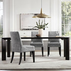 Upholstered Dining Chairs Modern Sidechair Performance Fabric High Back Armlesschair for Diningroom Kitchen,Dark Grey,Set of 2(1 Box)