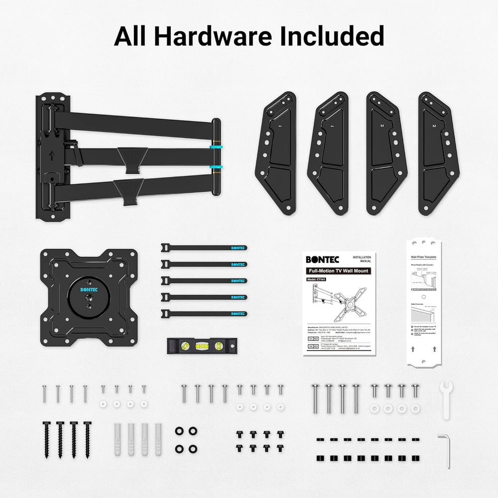 BONTEC Full Motion Corner TV Wall Mount for 31-75 Inch TVs, 33 in Long Arm Wa...