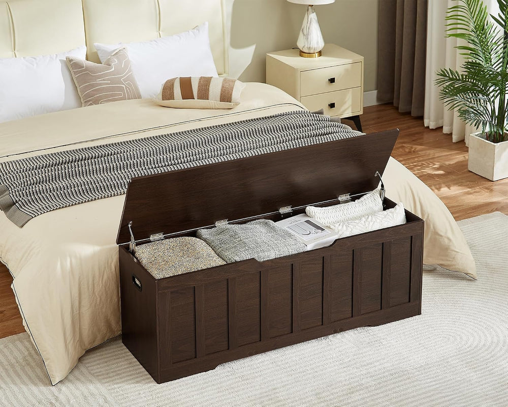 VANKILEY 51.2" Storage Chest Extra Large,Wooden Storage Bench,Espresso |...