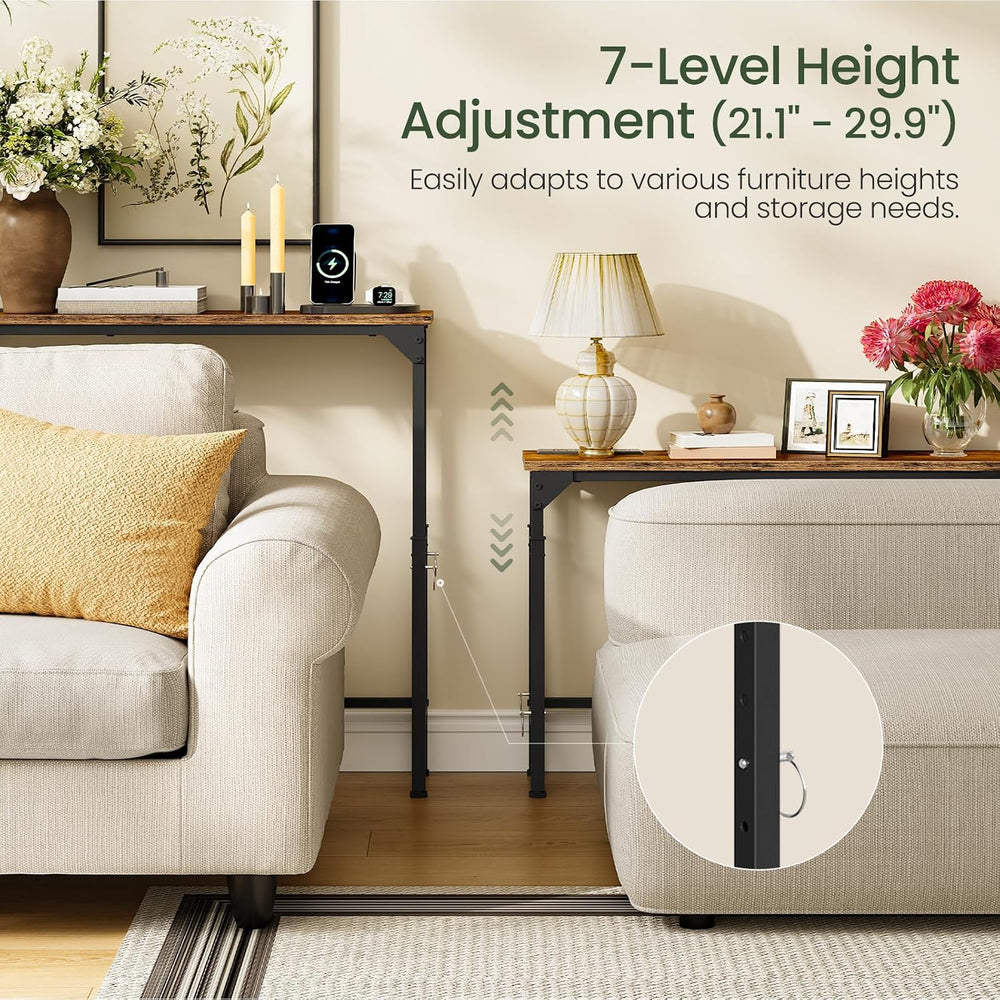 CHOEZON 78.7" Narrow Console Table with Adjustable Height (21.1"-29...