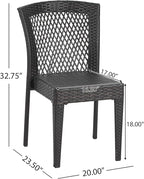 Merax Outdoor Dining Chairs Set of 2,Stackable Chairs with UV-Resistant PE Rattan and Steel Frame for Patio,Garden,Balcony,Supports 400lbs,Brown Multi