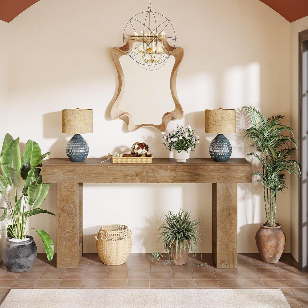 Tribesigns Farmhouse Console Table, 63-Inch Long Narrow Sofa Table Behind The...