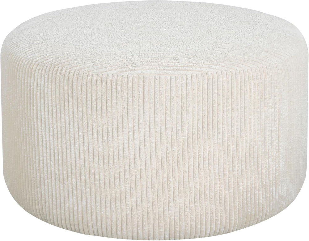 Merax 30.25" Modern Upholstered Round Corduroy Ottoman, Multifunctional ...