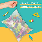 A5 Mesh Zipper Pouch, 24 Pack 9.4" x 6.9" Plastic Zipper Pouches for Organizing, Multipurpose Waterproof Zipper Bags for Travel Office Home Storage, Black