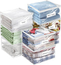 Plastic Storage Bags with Easy-Glide Zipper, Pack of 8, Durable Clear Vinyl Zippered Storage Bags for Clothes Sweaters Comforters Blankets Sheets Bedding (18 x 15 x 9 Inch)