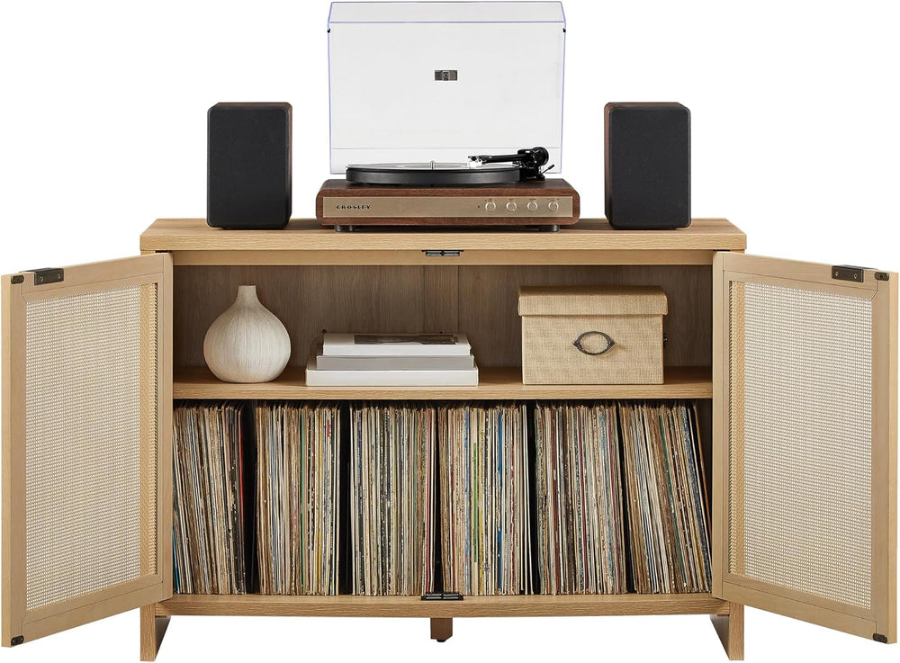 Crosley Furniture Kenji Record Player Cabinet with Vinyl Storage, Media Stand...